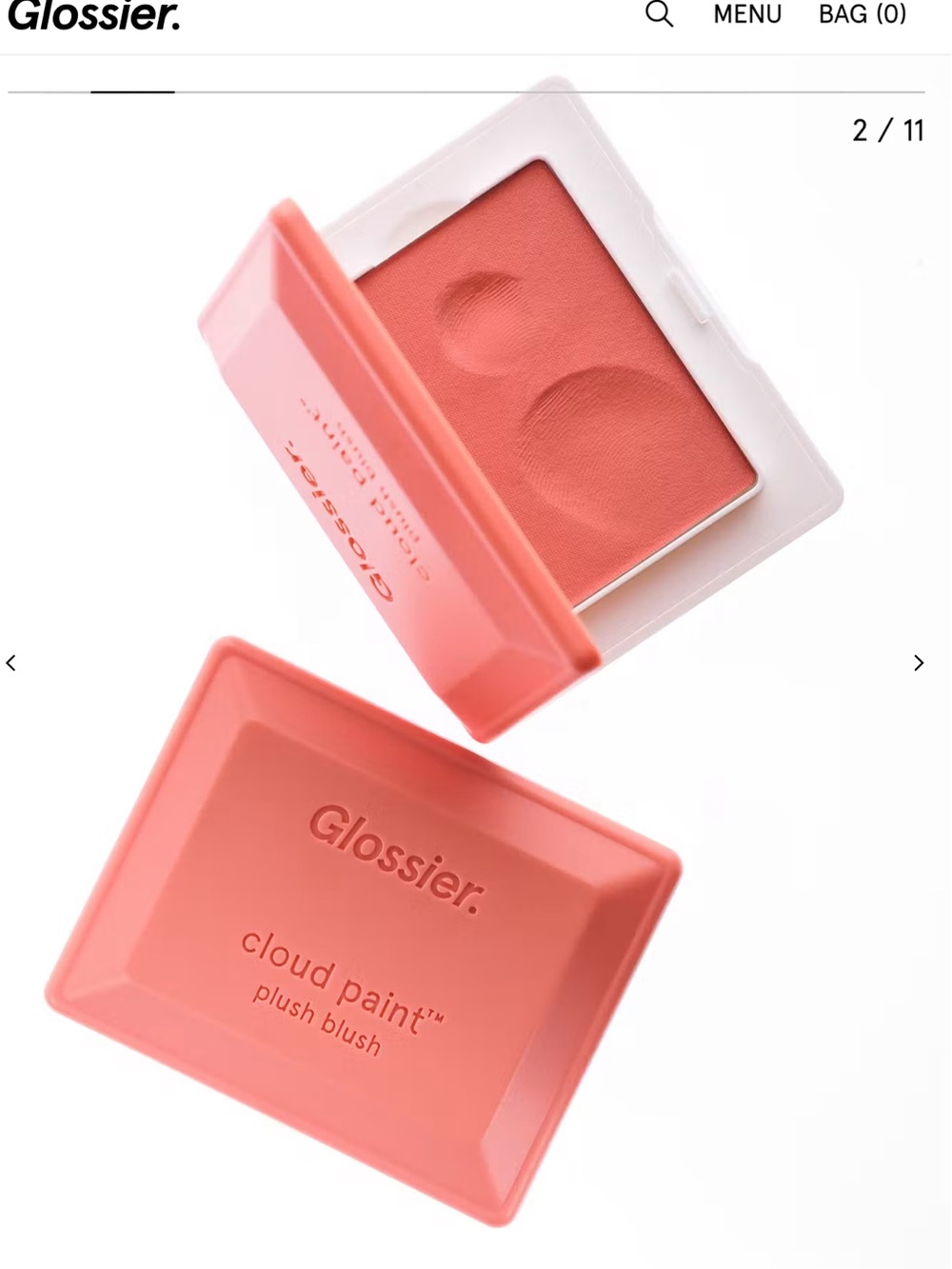 New with no box Glossier Cloud Paint Plush Blush — Coral Peach